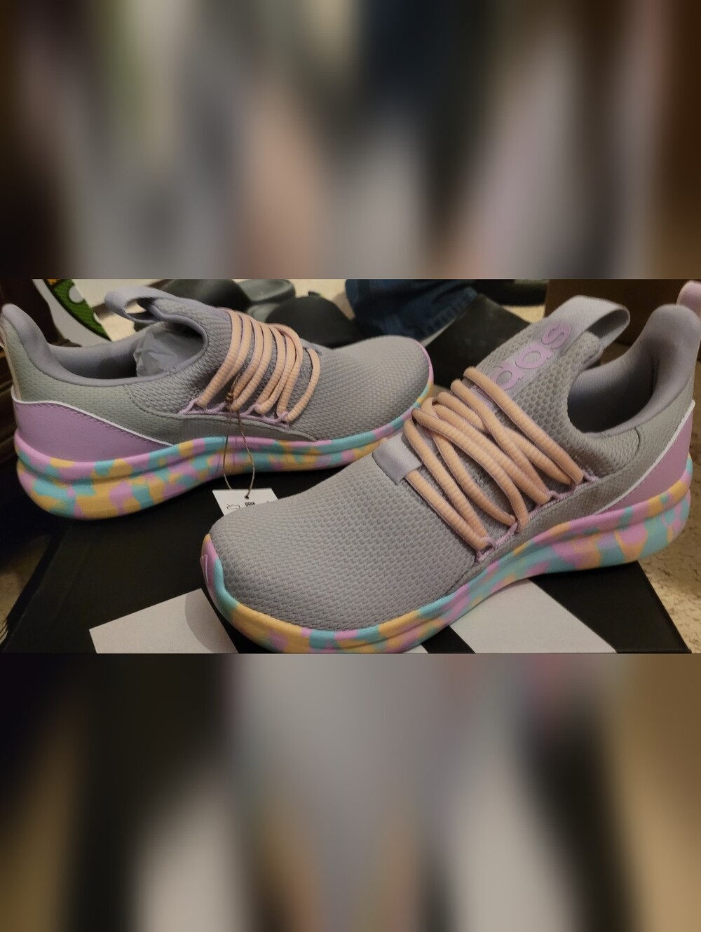Adidas Light Racer Adapt 7.0 Slip-On Kids Sneakers with Pastel Base